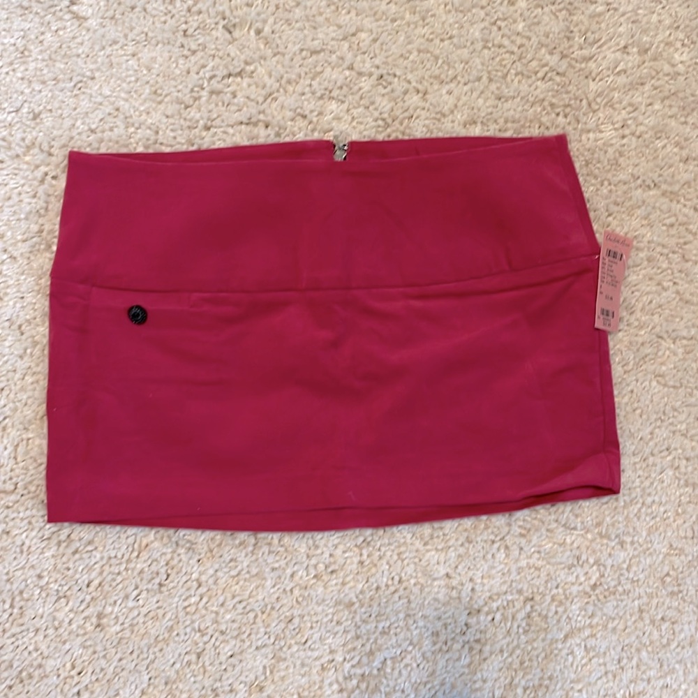 New Charlotte Russe mini skirt velvet hot pink 5 small 11”